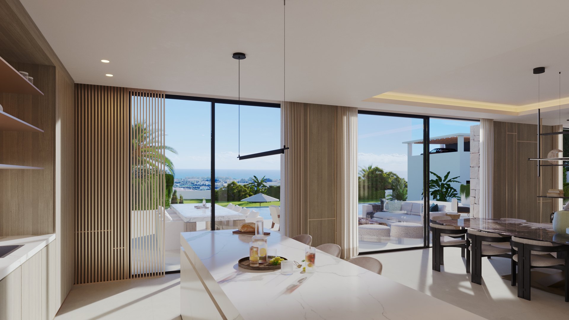Impressive luxury villa under construction with an exclusive design and panoramic views in Estepona East