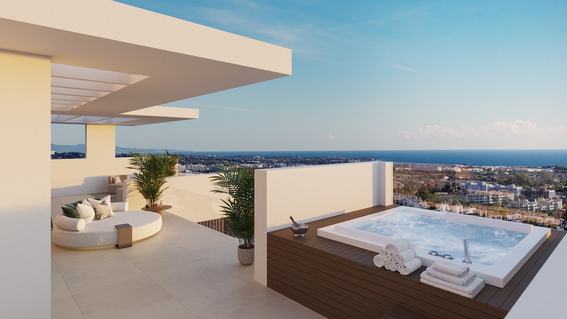 Impressive luxury villa under construction with an exclusive design and panoramic views in Estepona East