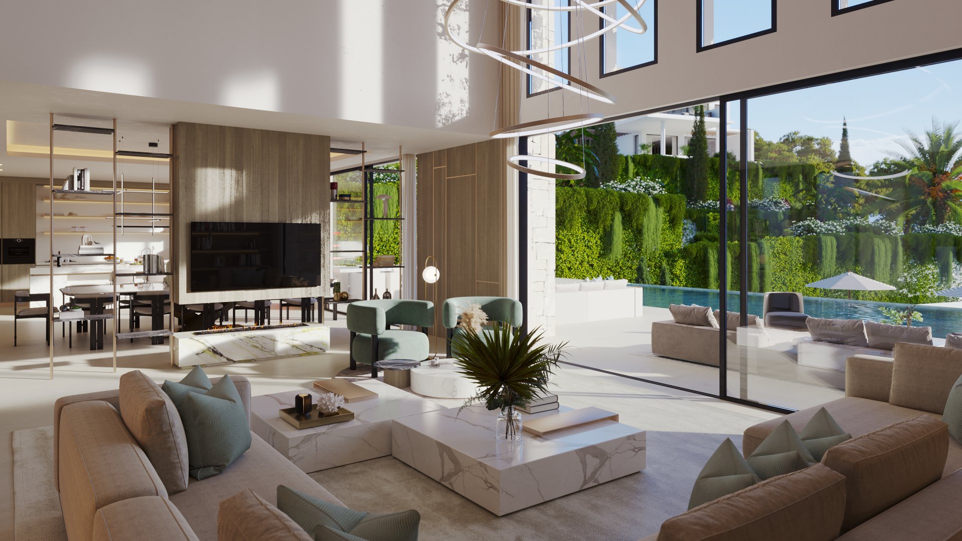 Impressive luxury villa under construction with an exclusive design and panoramic views in Estepona East