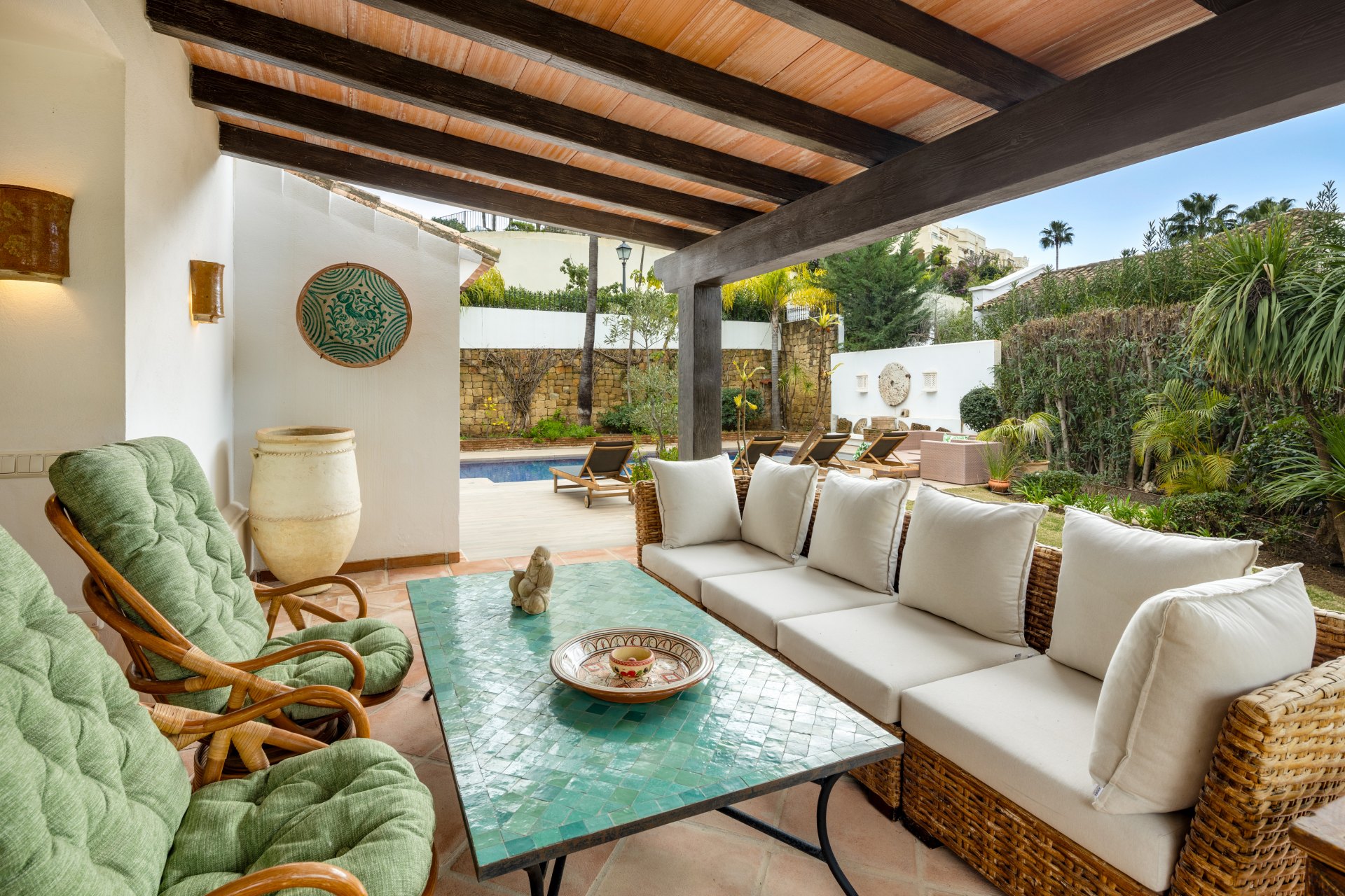 Charming Mediterranean Andalusian style villa in frontline golf in La Quinta