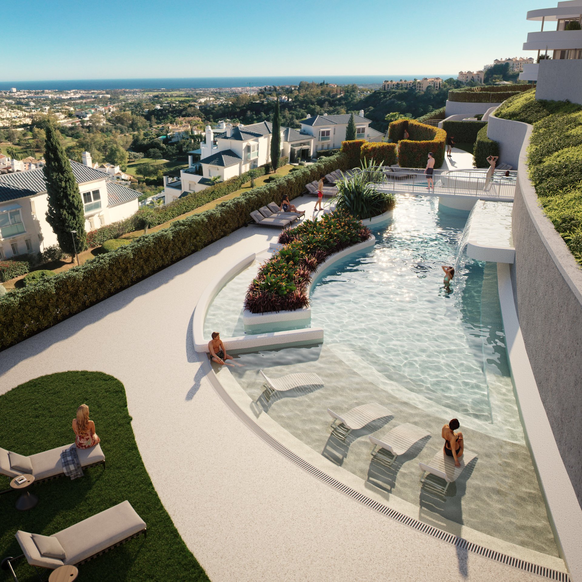 Exclusivo ático de lujo de nueva construcción con azotea y visas panorámicas al mar, Benahavís