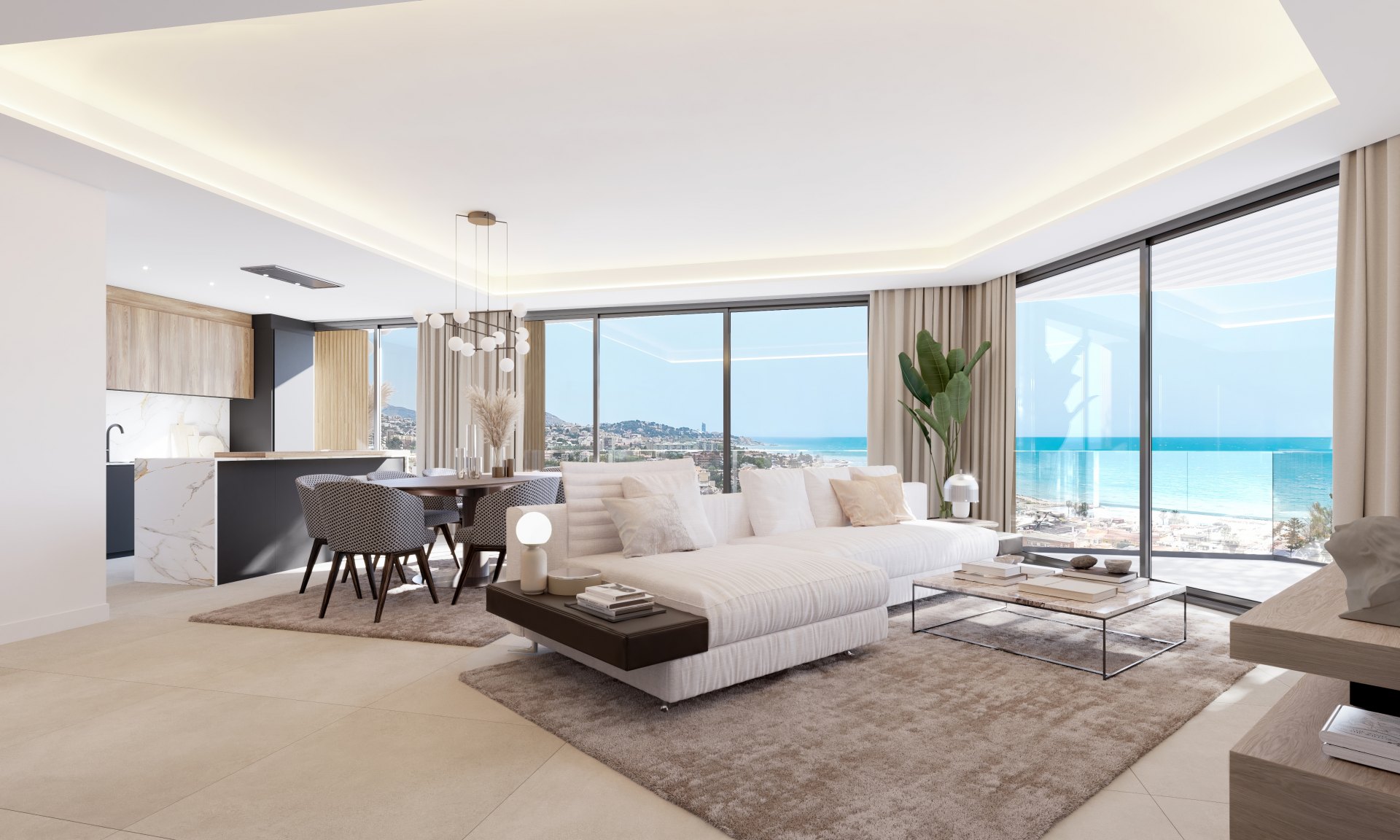 Lujo contemporáneo en planta baja con piscina y jardín privados y vistas al mar, Málaga Este