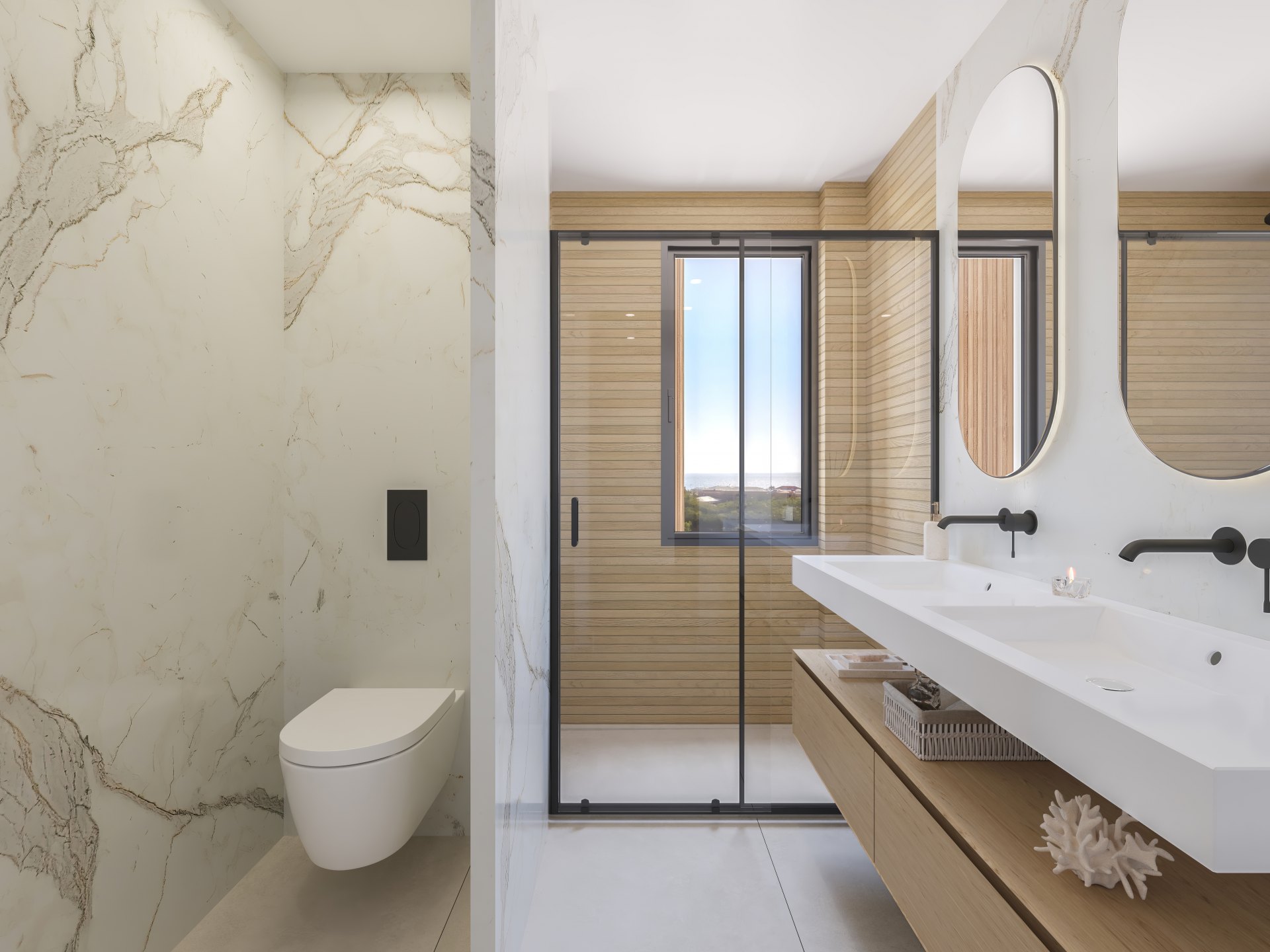 Lujo contemporáneo en planta baja con piscina y jardín privados y vistas al mar, Málaga Este