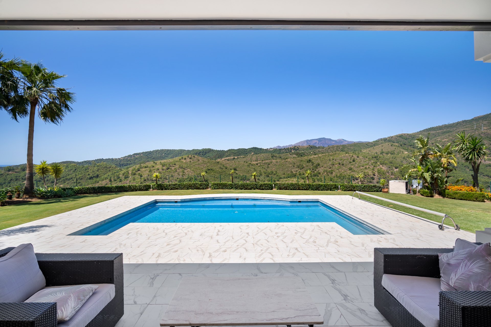 Luxury villa offering the best panoramic mountain and sea views in a very private and quiet location, Monte Mayor, Benahavis