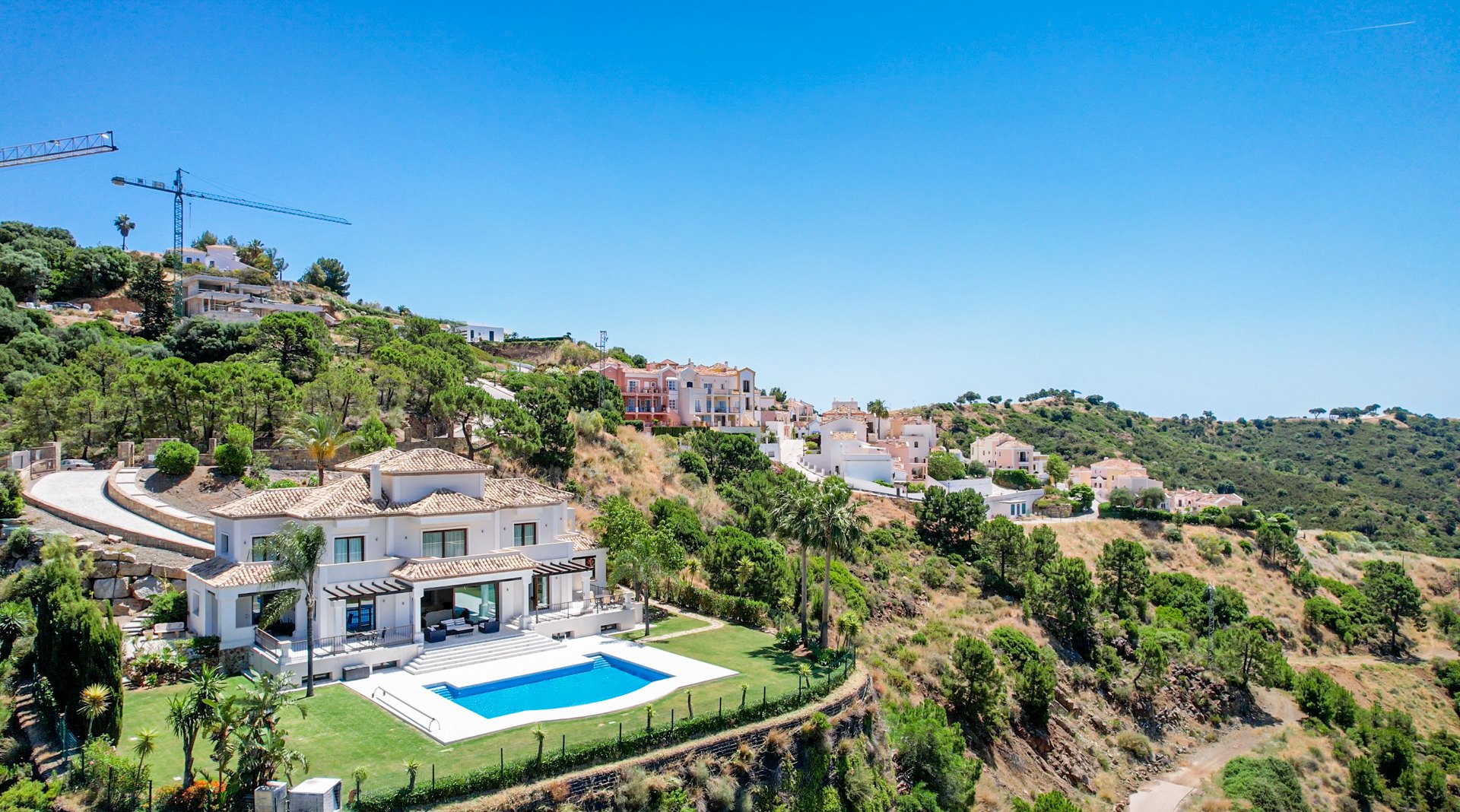 Luxury villa offering the best panoramic mountain and sea views in a very private and quiet location, Monte Mayor, Benahavis