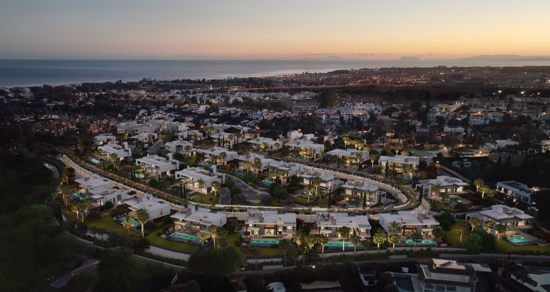 Moderna villa sobre plano en un complejo residencial exclusivo en Nueva Andalucia