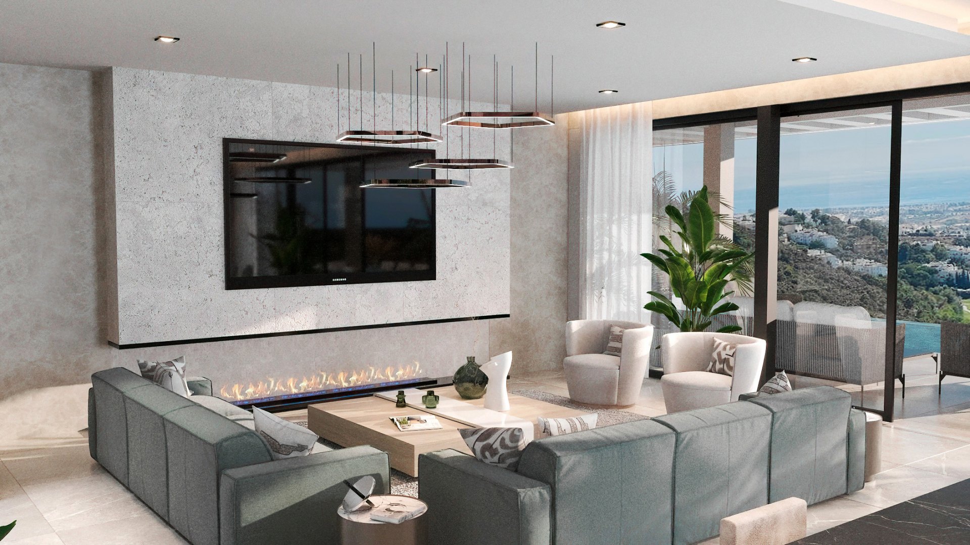 Moderna villa con vistas panorámicas abiertas en un entorno natural en El Madroñal