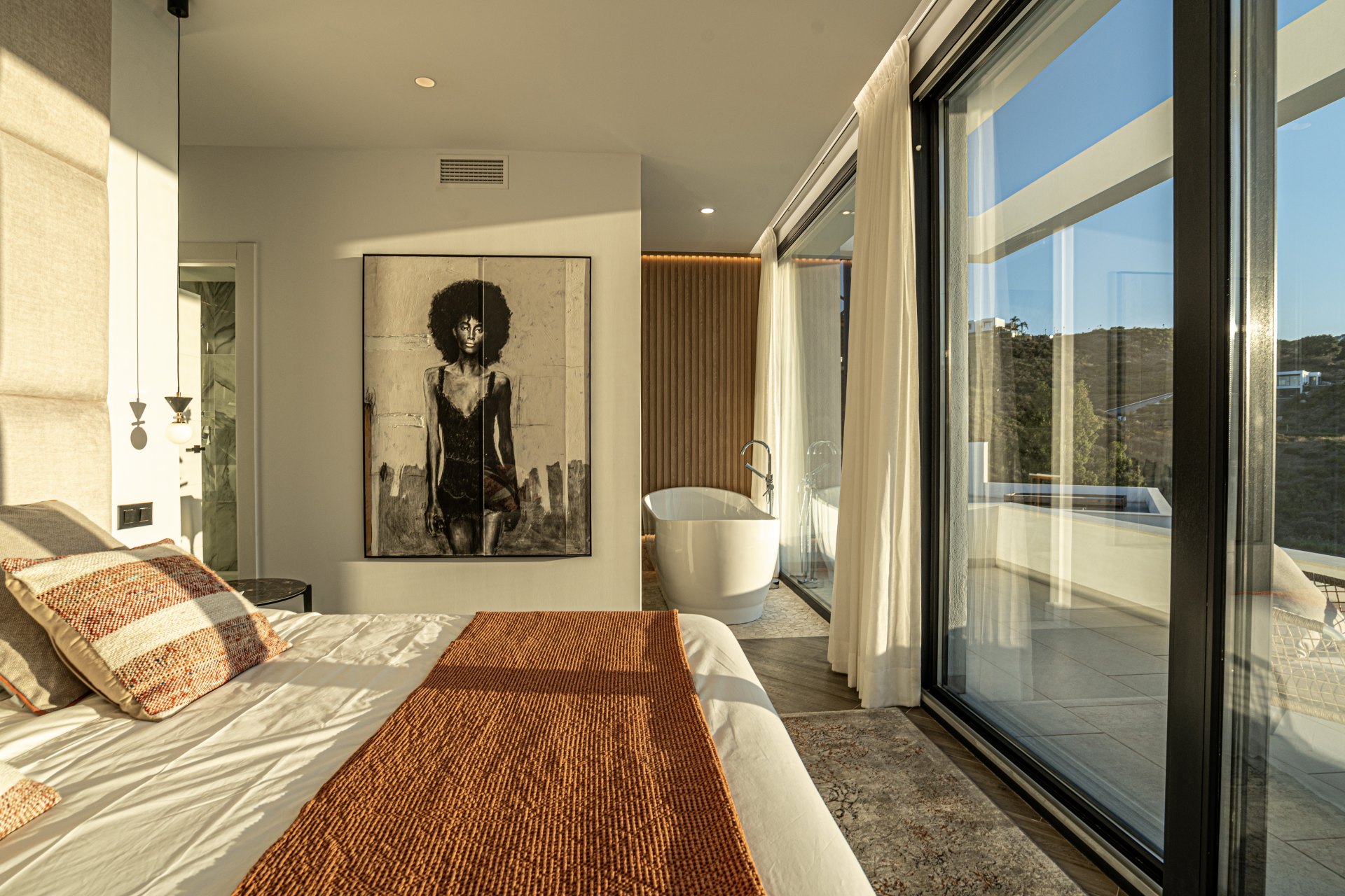 Villa moderna con vistas a campo de golf