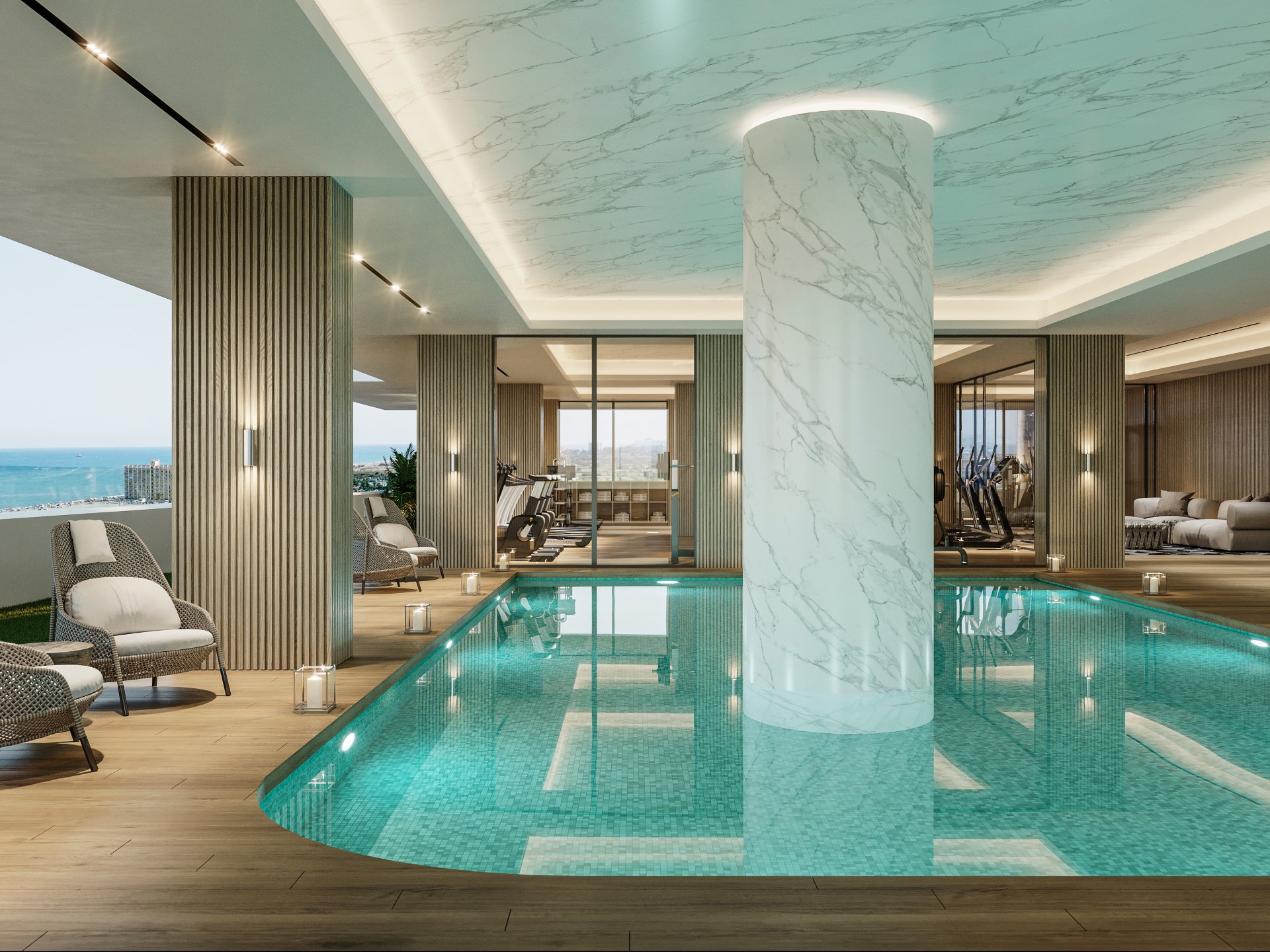 Luxury beachfront apartment in exclusive tower in Málaga West