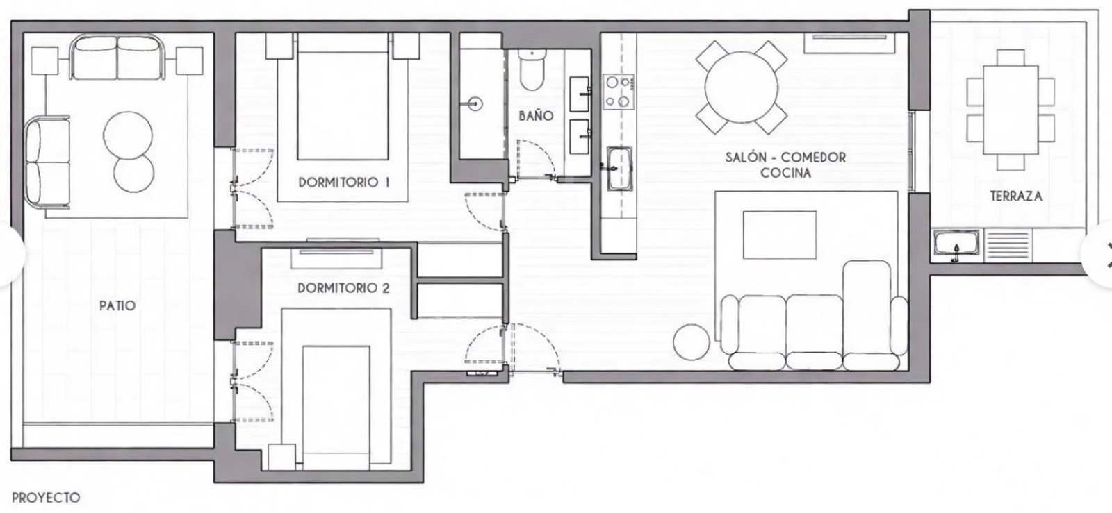Beachfront 1-Bedroom Apartment with Reform Project