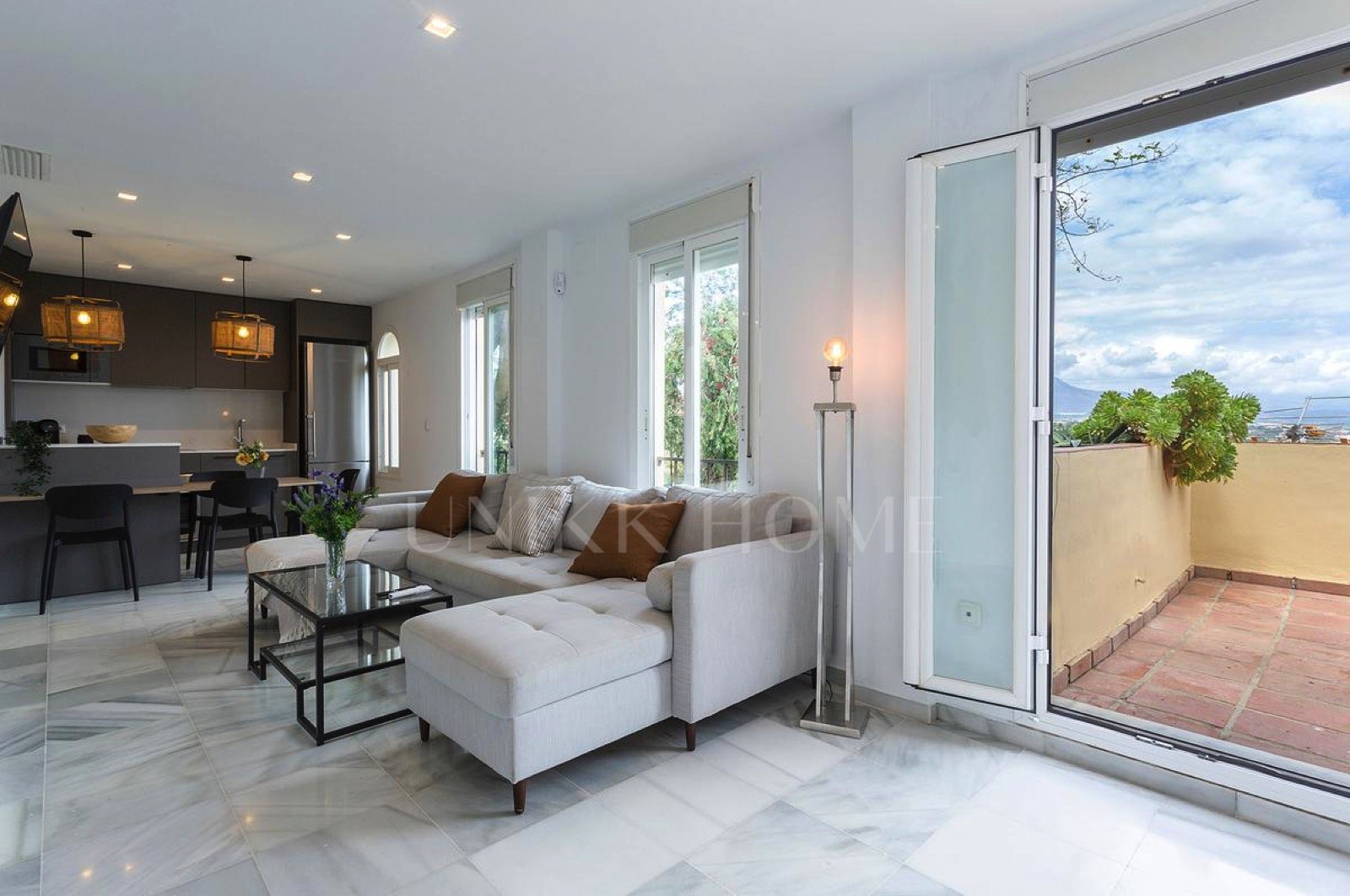 Spectacular Duplex – Fully Refurbished Designer Home with Golf and Sea Views