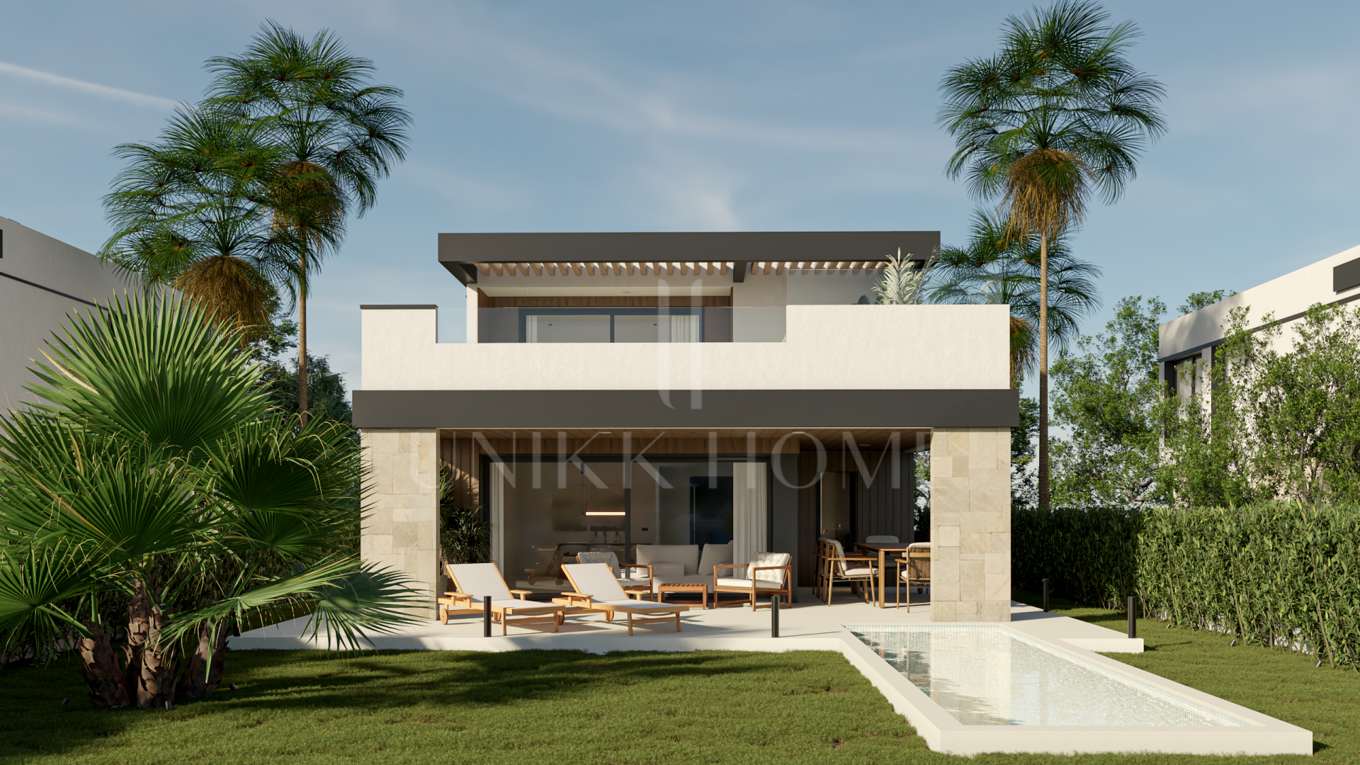 Moderna villa sobre plano junto al campo de golf El Campanario, en la Nueva Milla de Oro