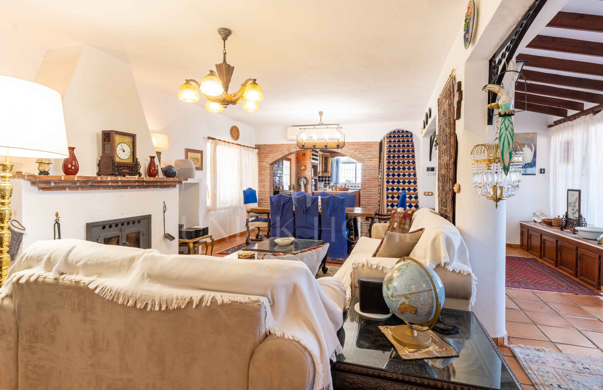 Rustic Andalusian Villa in Mijas pueblo with panoramic Sea and Mountain Views