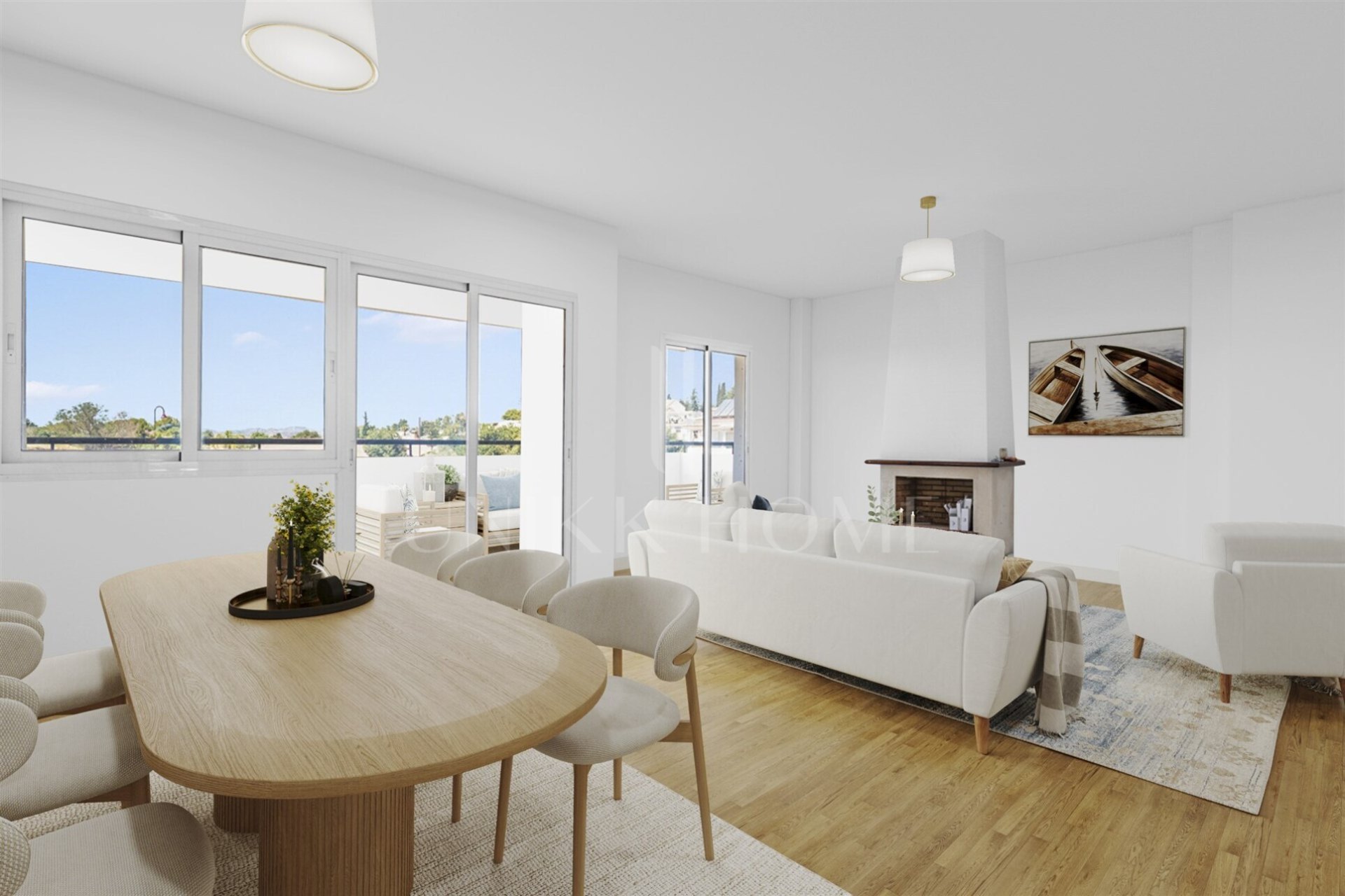 The Olimpo urbanization is a residential community renowned for its Mediterranean style and wonderful landscaped areas. The apartments in Olimpo are made up of villas, which have views of the sea and the mountains. The urbanization offers an ambien