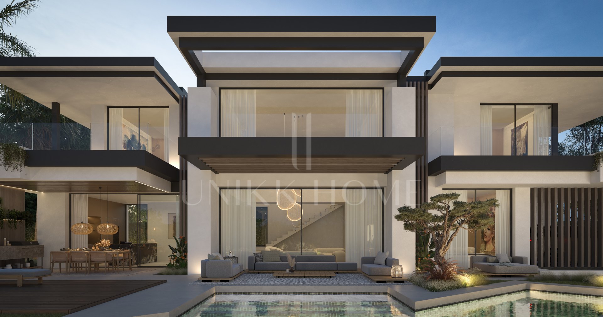 Blume, exclusiva colección boutique de 3 villas contemporáneas a pocos pasos de la playa, en una de las zonas residenciales más exclusivas de Marbella.