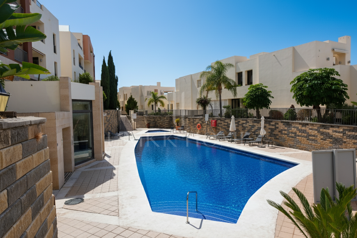 Elegante y moderno apartamento de dos dormitorios en el exclusivo Samara Resort en Marbella con impresionantes vistas panorámicas al mar