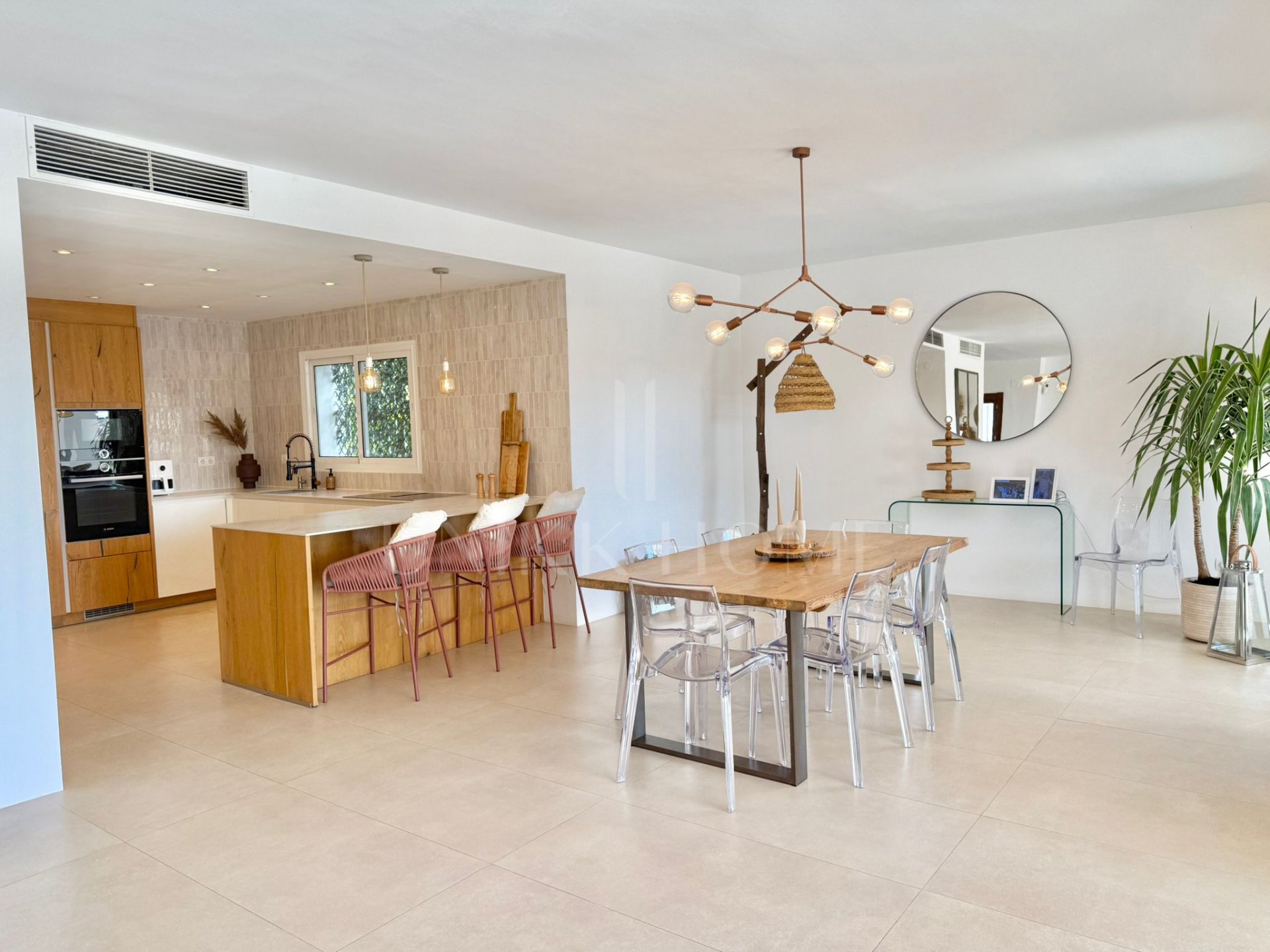 Beautifully renovated, south west facing three bedroom Villa located in Riviera del Sol, Mijas Costa with sea views