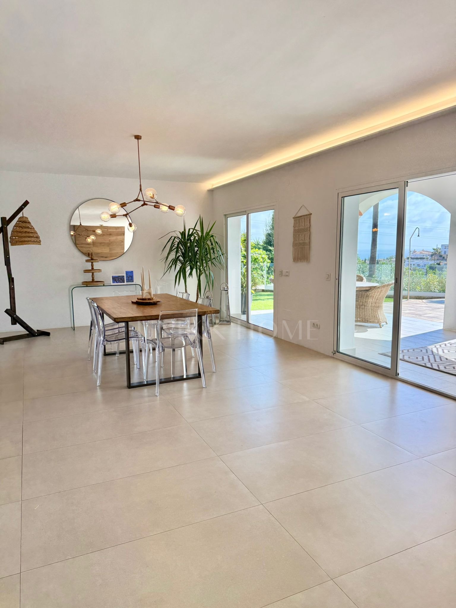 Beautifully renovated, south west facing three bedroom Villa located in Riviera del Sol, Mijas Costa with sea views