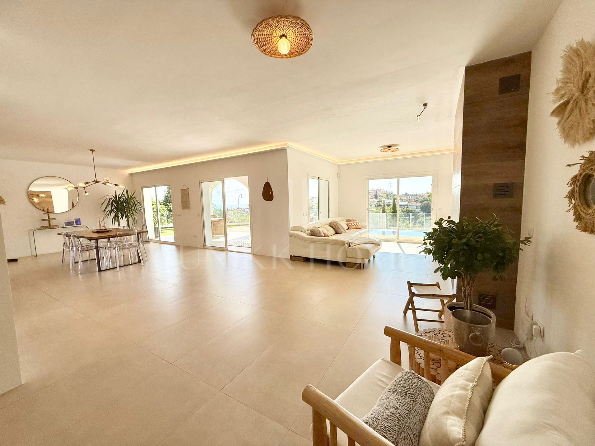 Beautifully renovated, south west facing three bedroom Villa located in Riviera del Sol, Mijas Costa with sea views