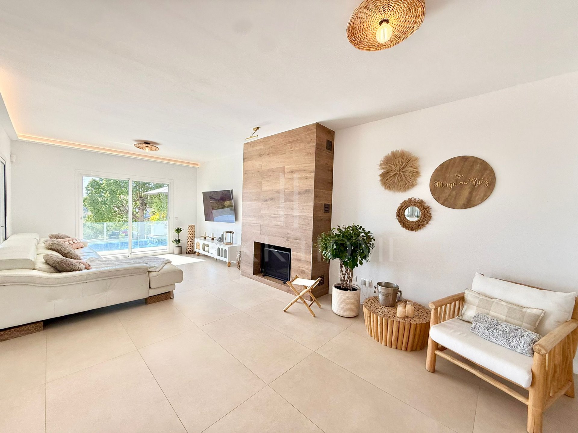 Beautifully renovated, south west facing three bedroom Villa located in Riviera del Sol, Mijas Costa with sea views