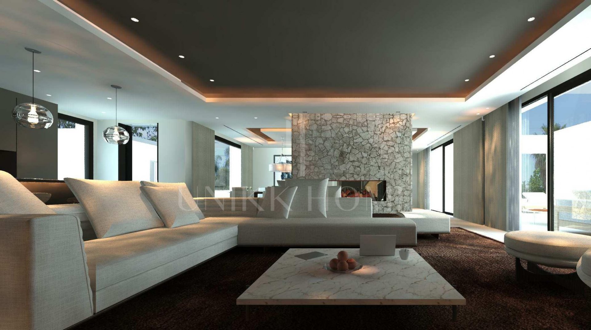 Villa nueva, 4 dormitorios, orientada al sur en Guadalmina Baja