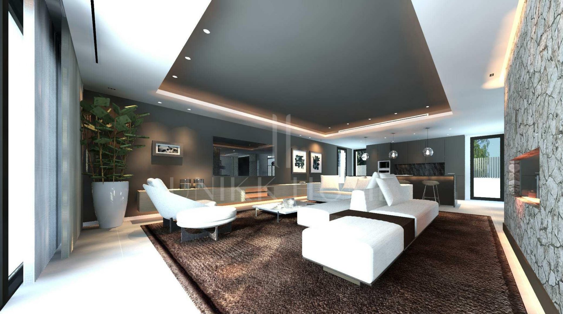 Villa nueva, 4 dormitorios, orientada al sur en Guadalmina Baja