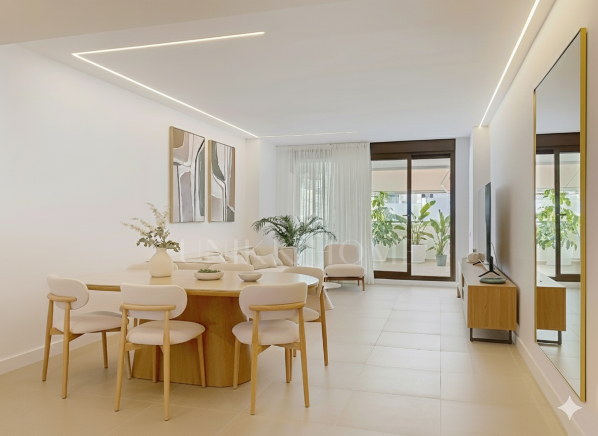 ELEVATED GROUND FLOOR WITH SEA VIEWS – 4 BEDROOMS AND LARGE TERRACE – LAS MESAS ESTEPONA