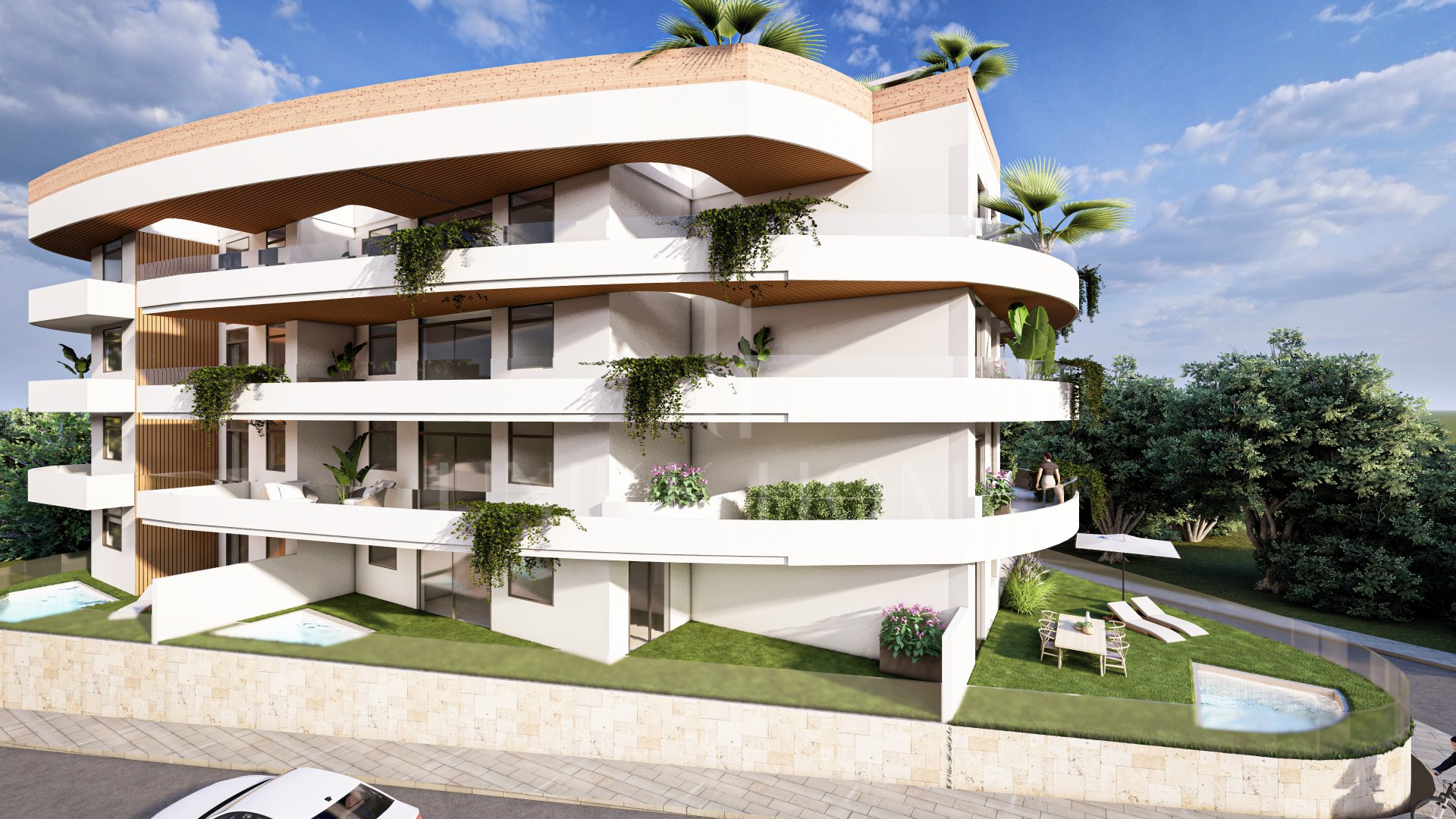 Apartamento contemporáneo en el centro de Estepona con amplia terraza y zonas comunes