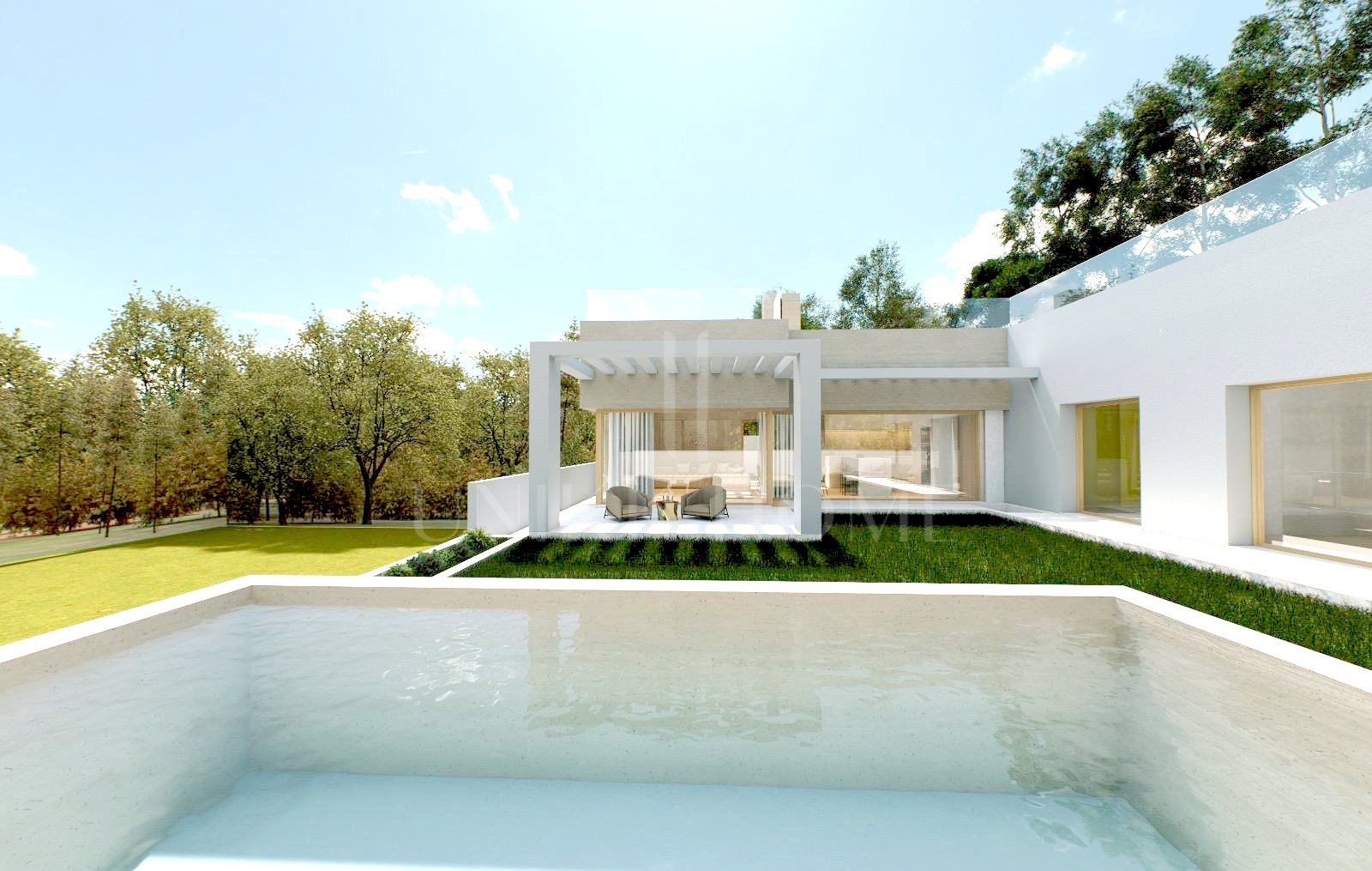 Villa de diseño contemporáneo con piscina infinity y solárium en Valle Romano, Estepona