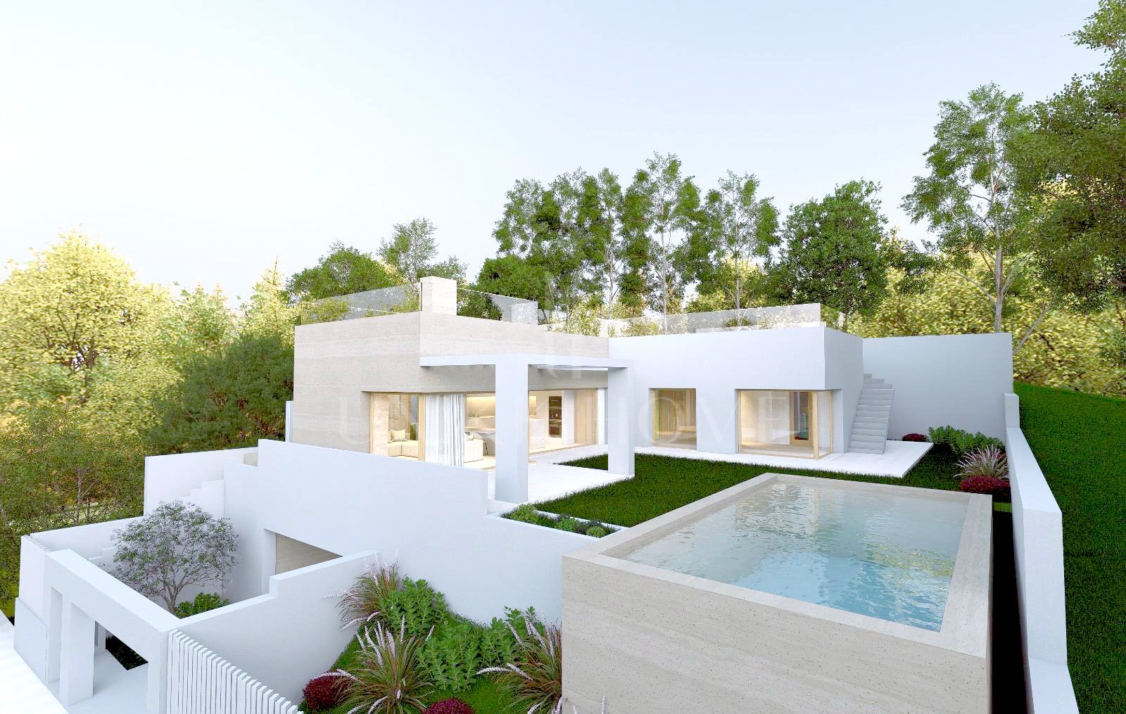 Villa de diseño contemporáneo con piscina infinity y solárium en Valle Romano, Estepona