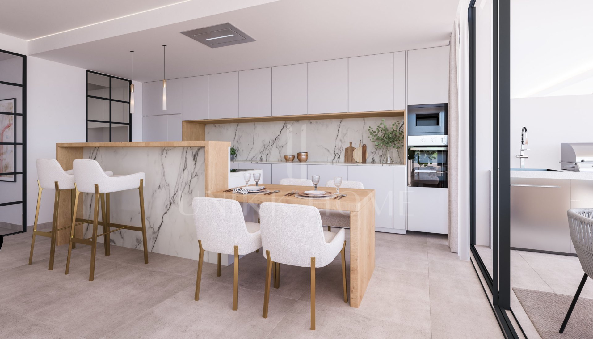 4 BEDROOMS GROUNDFLOOR APARTMENT WITH SEA VIEWS - MODERN RESORT WALKING DISTANCE TO TOWN AND BEACH