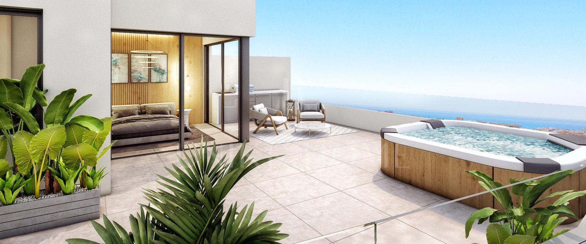 4 BEDROOMS GROUNDFLOOR APARTMENT WITH SEA VIEWS - MODERN RESORT WALKING DISTANCE TO TOWN AND BEACH