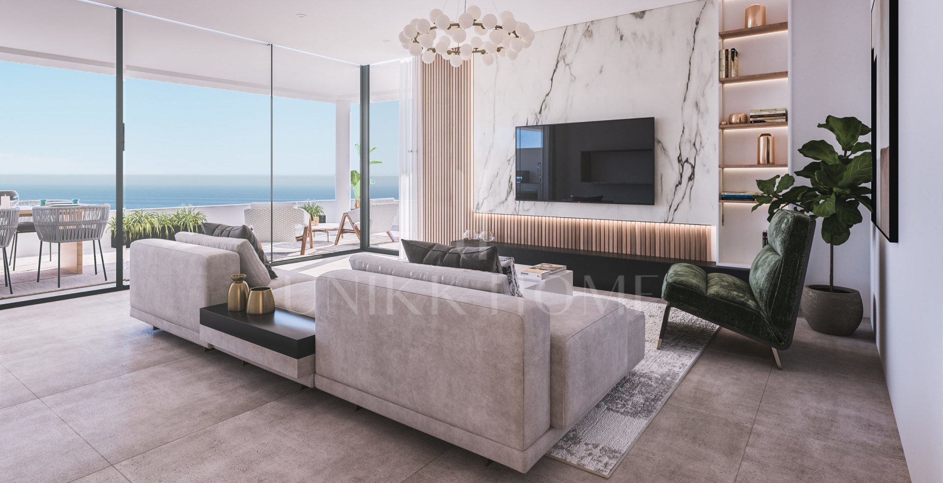 4 BEDROOMS GROUNDFLOOR APARTMENT WITH SEA VIEWS - MODERN RESORT WALKING DISTANCE TO TOWN AND BEACH