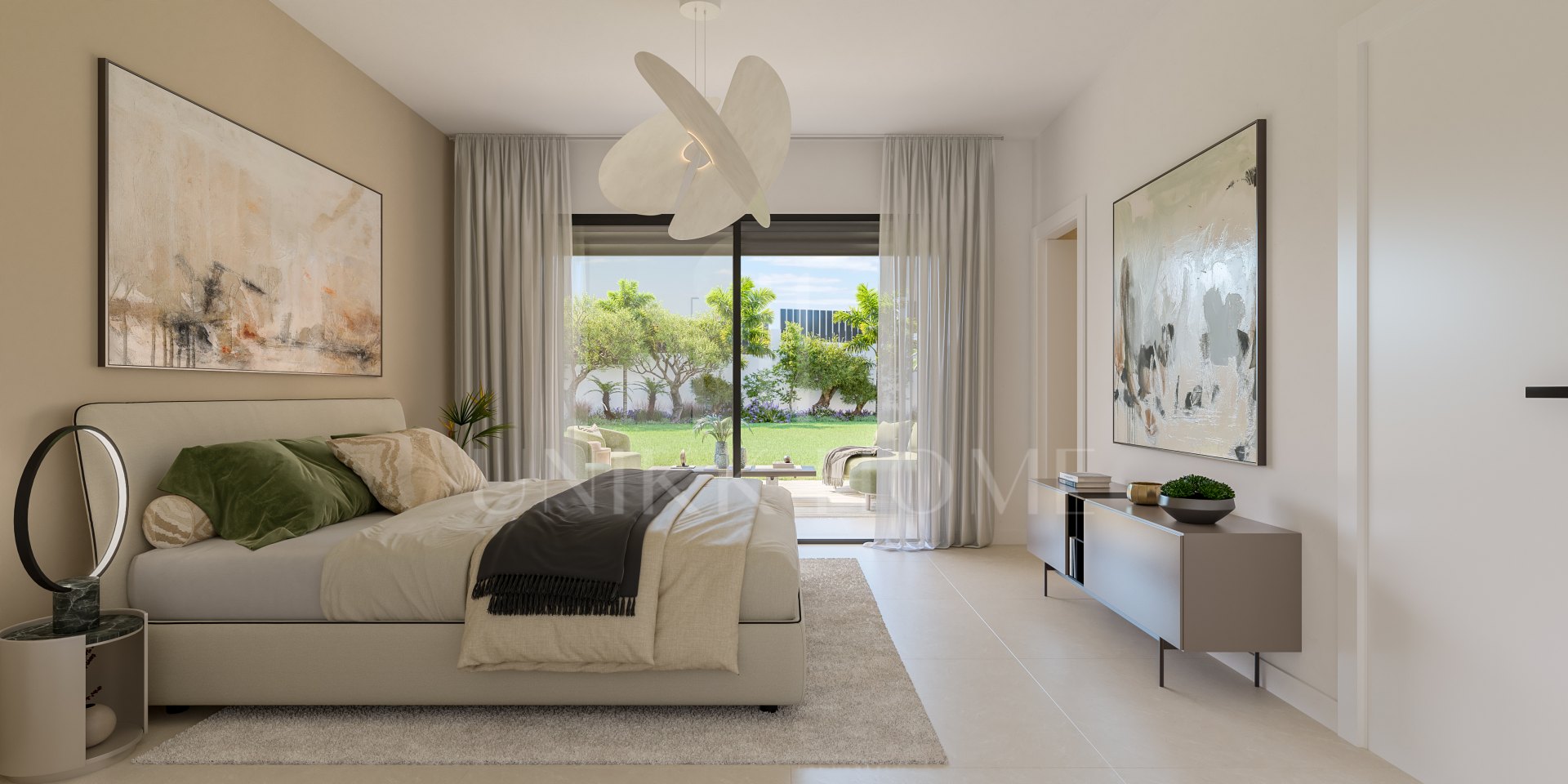 4 bedrooms brand new house with private garden in a gated development with a swimming pool in Estepona Golf