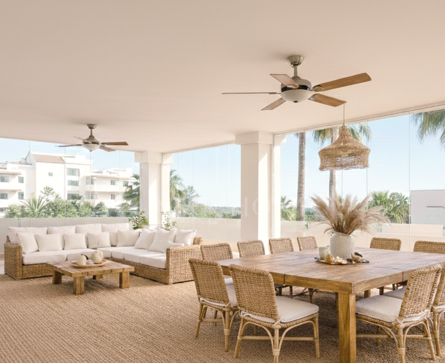 Elevated Ground Floor Sea View Apartment for Sale in Estepona East – Large Terraces & Jacuzzi