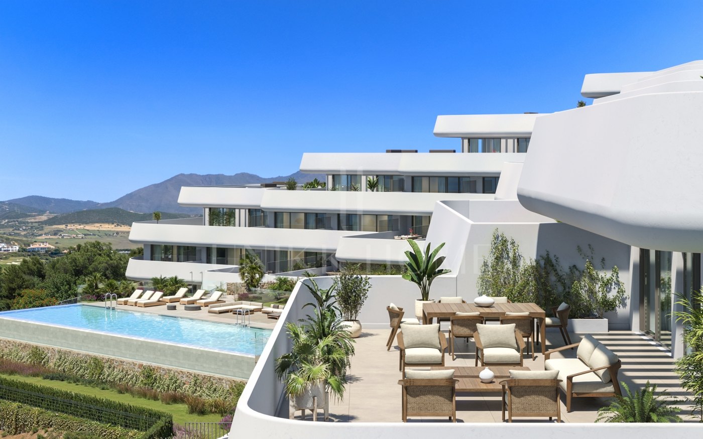 ALL ONE FLOOR PENTHOUSE WITH 100M2 TERRACE AND SEA VIEWS - MODERN COMPLEX Casares Golf