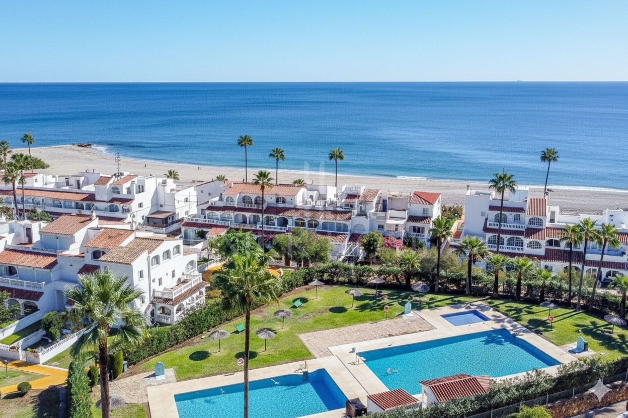 Townhouse on the Front Line of the Beach in Playa Paraíso, Manilva