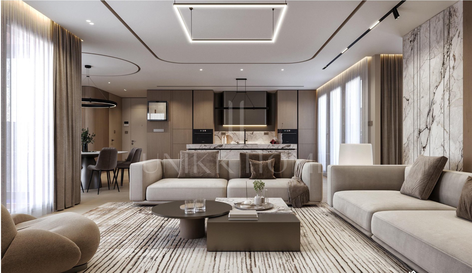 Elegante residencia de 3 dormitorios cerca de Marbella con vistas al mar 270°, dos terrazas, jacuzzi y características de hogar inteligente premium.