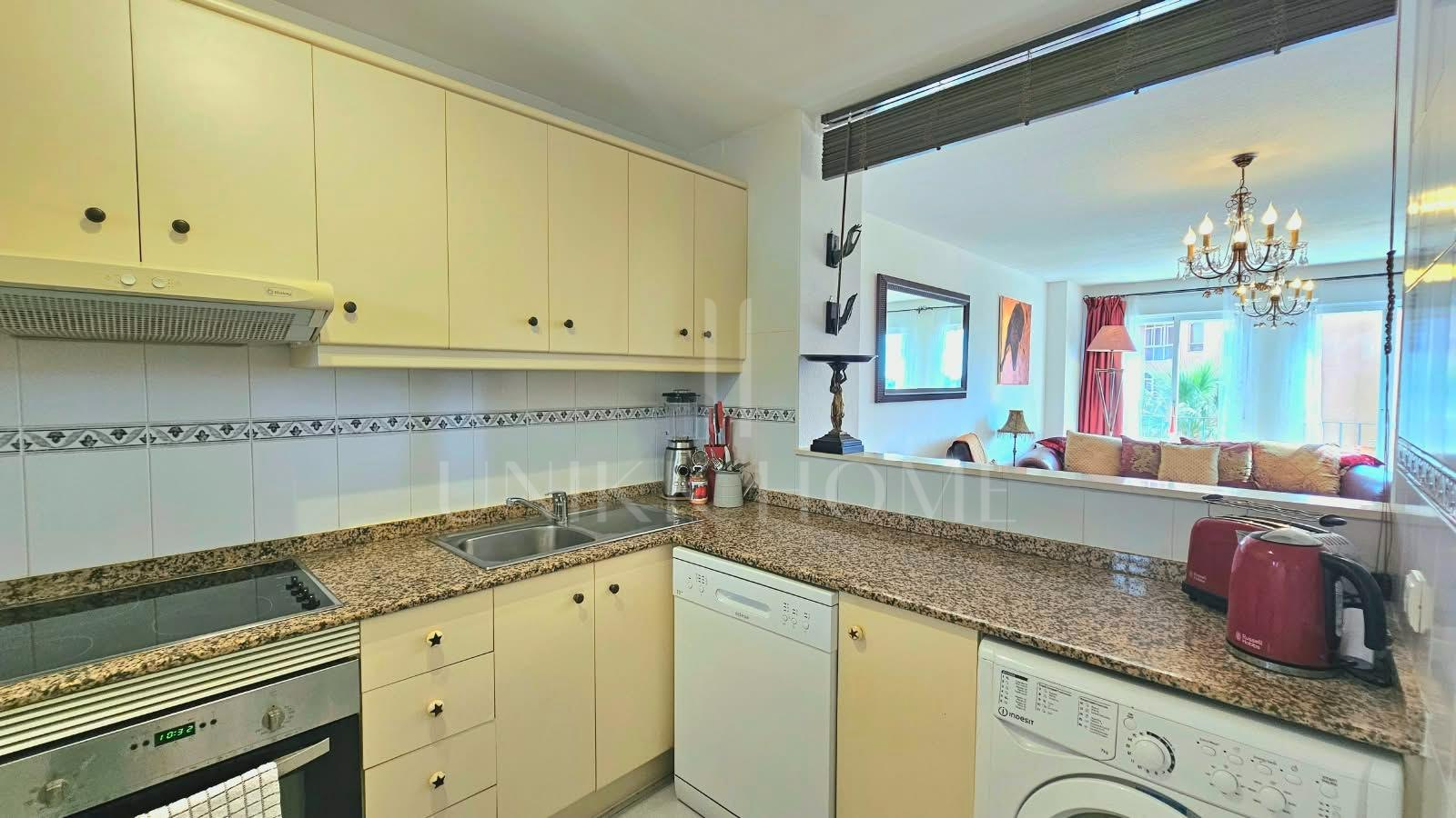 South-facing two-bedroom apartment with pool at Los Hidalgos Golf, Manilva.