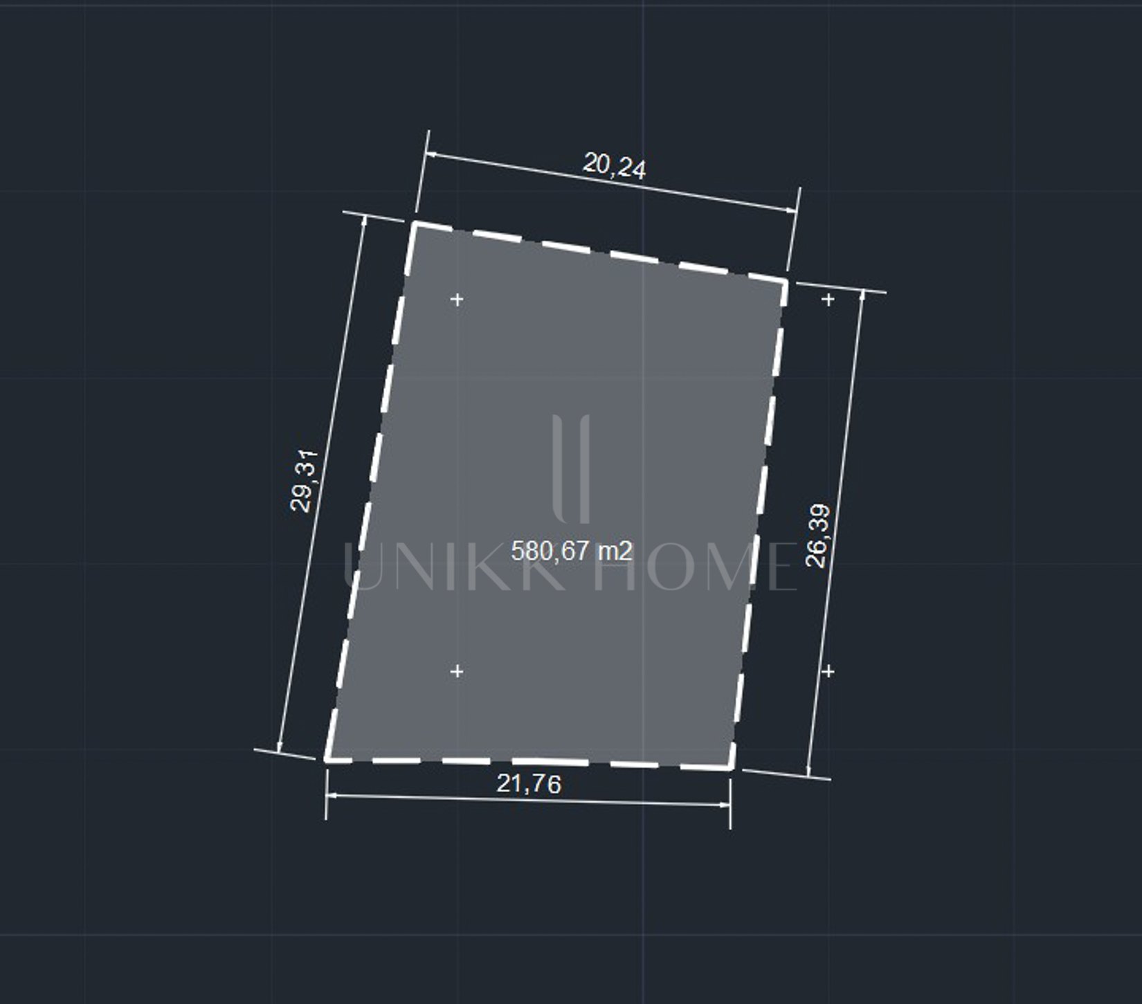 Parcela de 580 m² en zona residencial