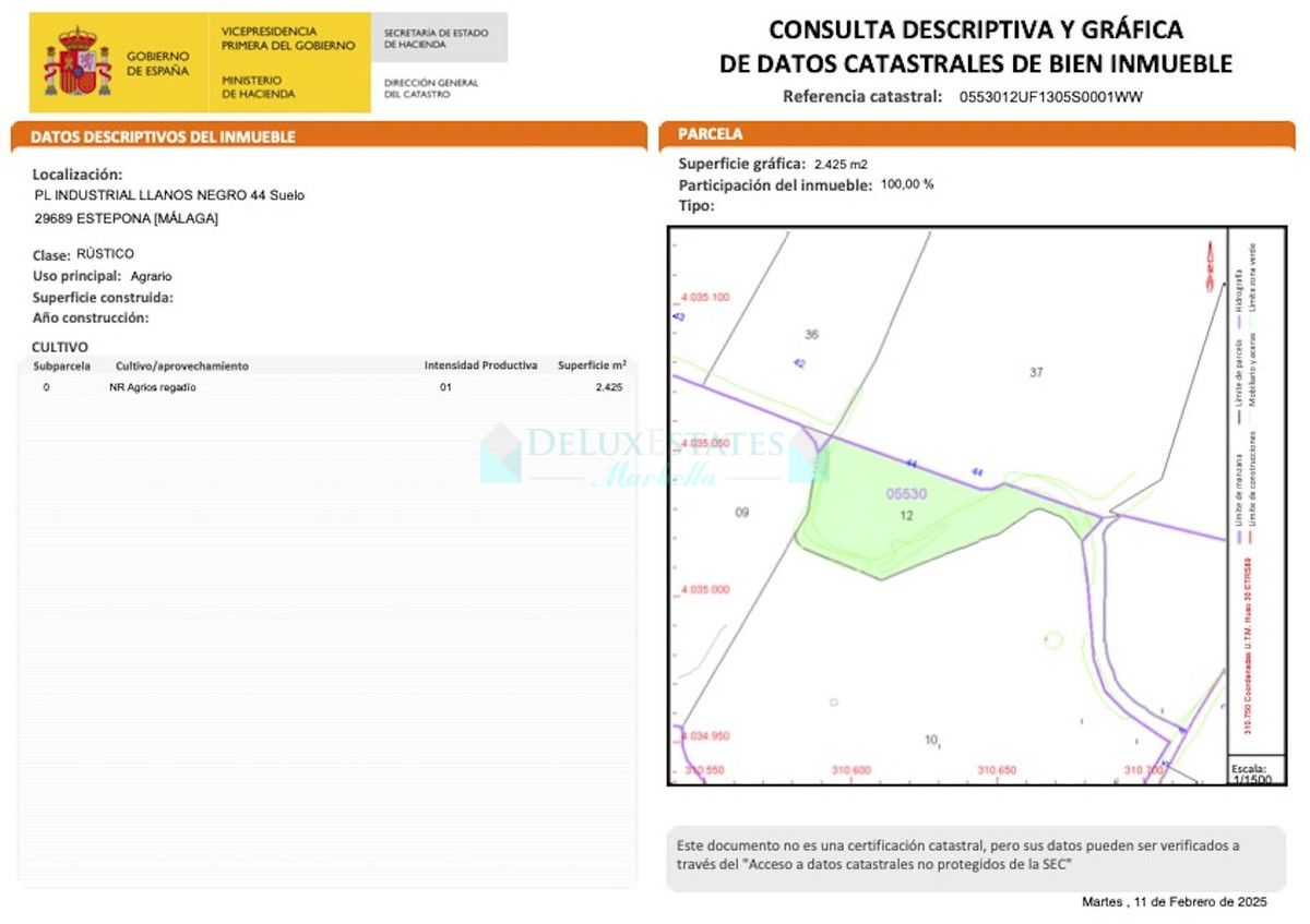 Plot for sale in Estepona