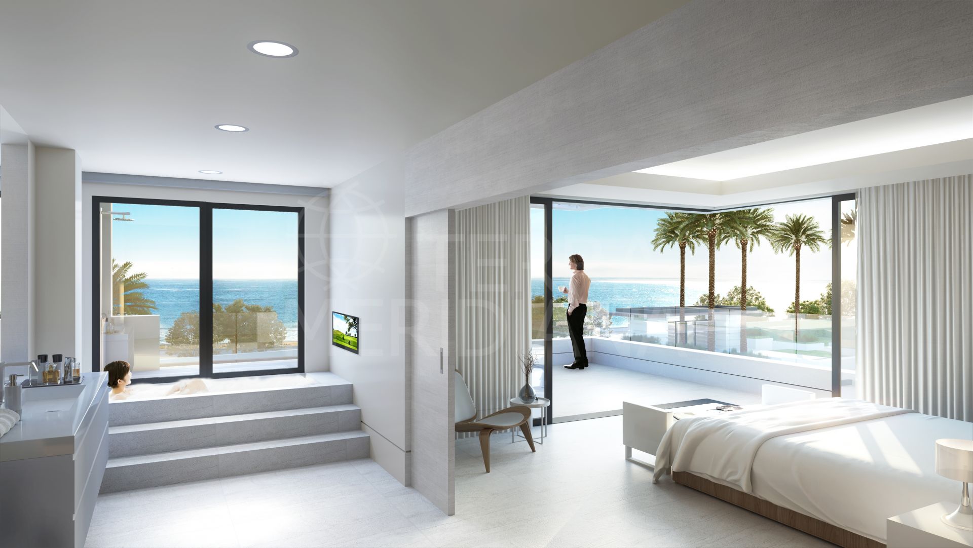 Off-plan duplex penthouse for sale in Velaya, front line beach New Golden Mile, Estepona