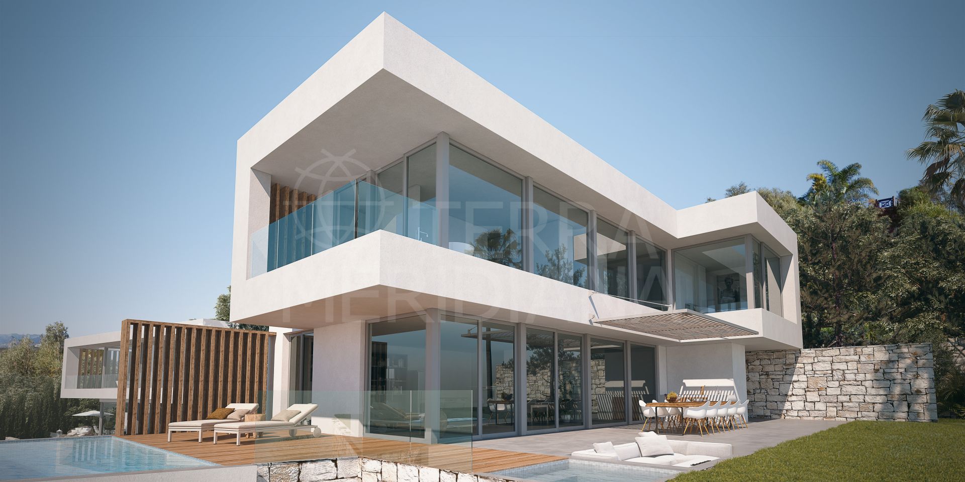 Proyecto de villa contemporánea en venta en la exclusiva comunidad de El Rosario, Marbella Este