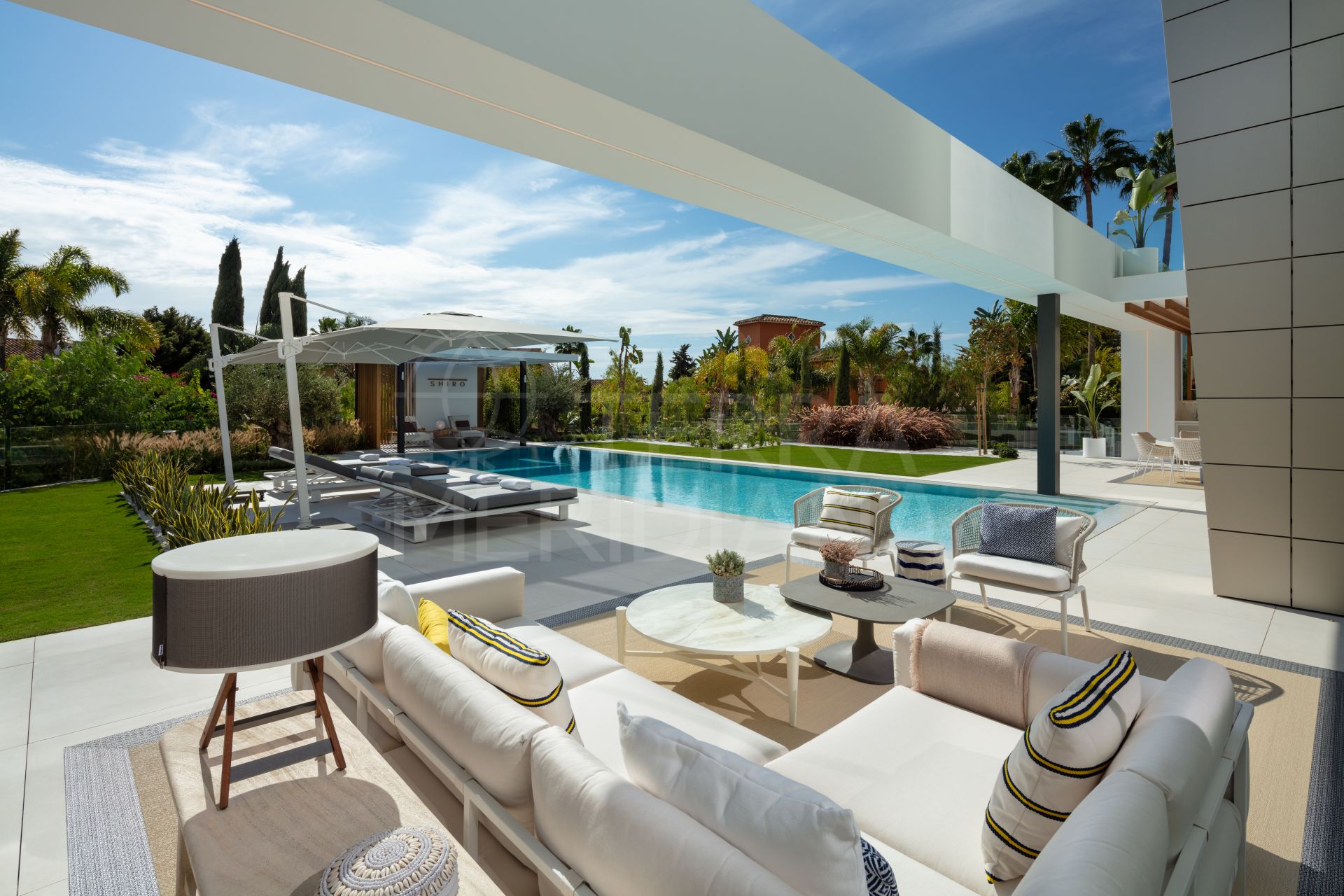 New avant-garde beachside villa with an indoor spa for sale in Bahia de Marbella, Marbella East