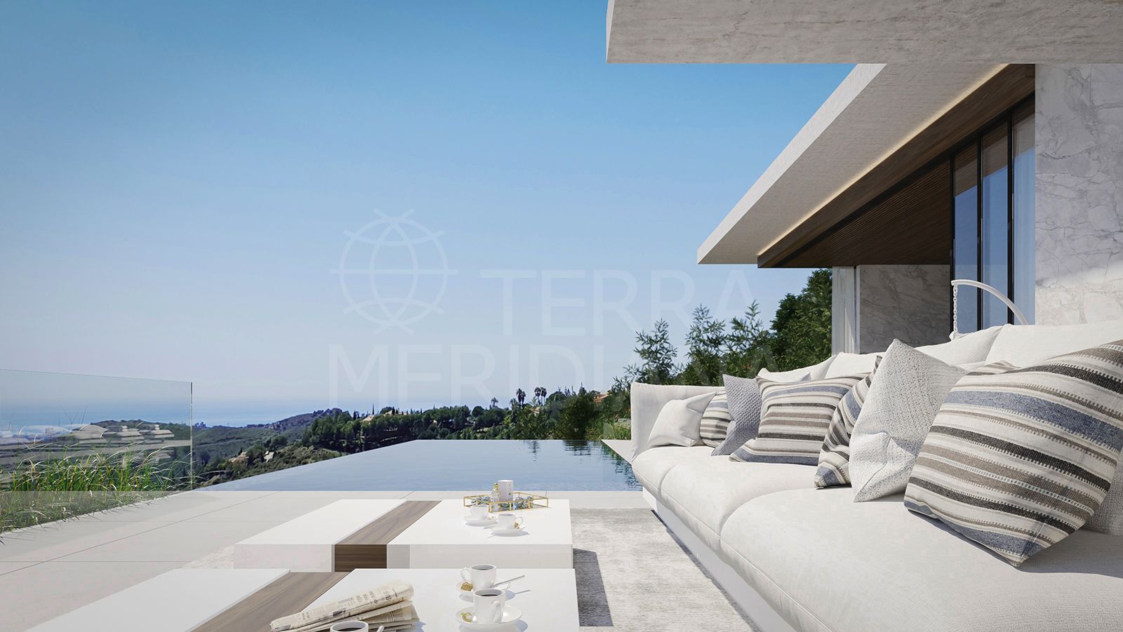 Magnificent off plan contemporary style villa with 5 bedrooms and sea views for sale in El Madroñal