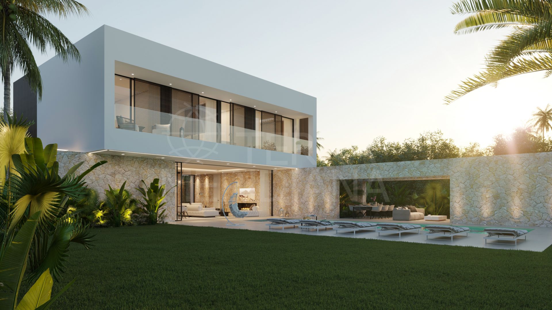 Villa contemporánea de nueva construcción, con 5 dormitorios, piscina y jardín, cerca de la playa, en venta en Marbella