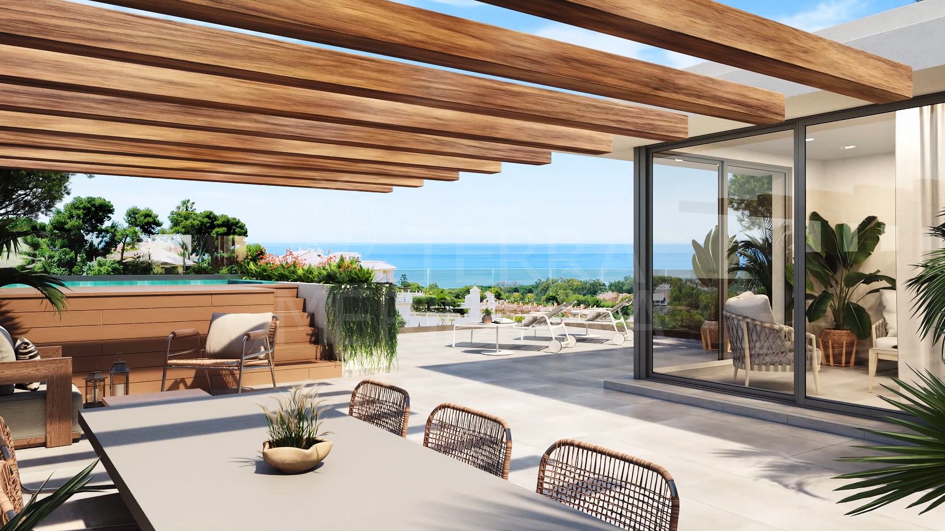 Ático a estrenar, 3 dormitorios, piscina privada, terraza y solárium, en venta en Venere Marbella