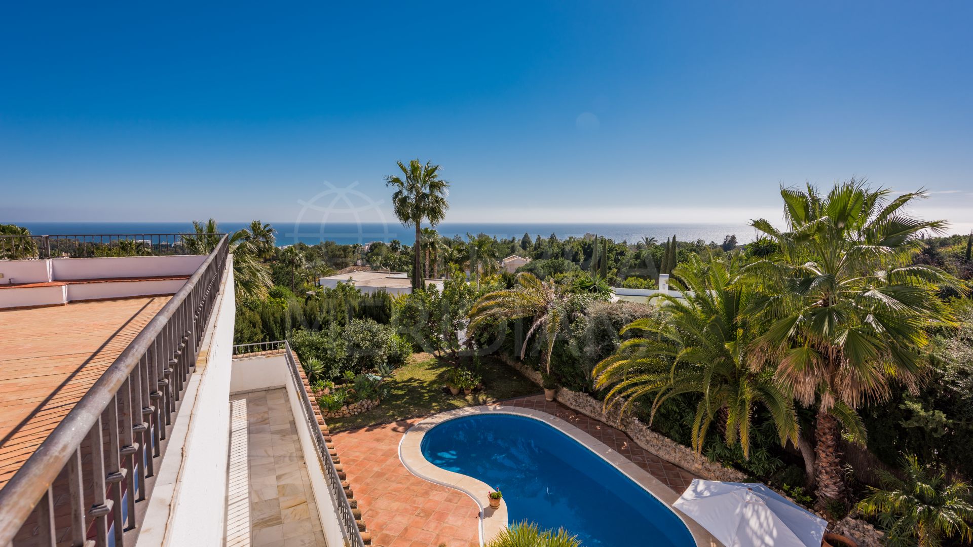 A very special 2 storey villa with sea and mountain views for sale in Altos Reales, Marbella Golden Mile