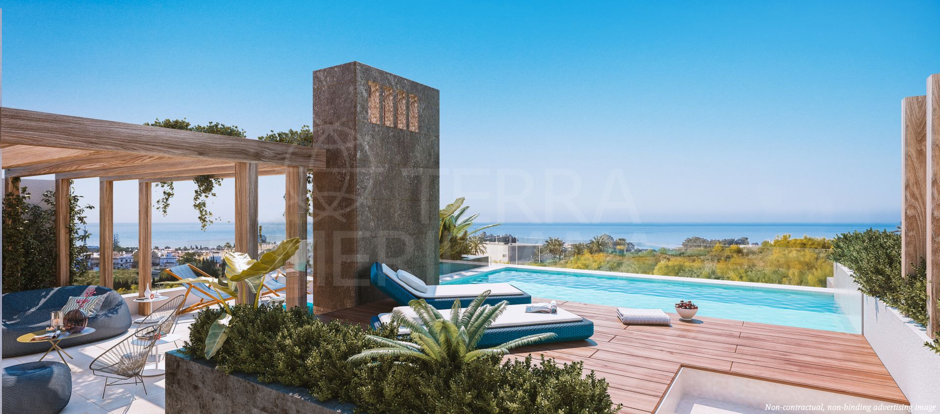 Casa semiadosada a estrenar con solarium y piscina en venta en La Lista, Río Real, Marbella Este
