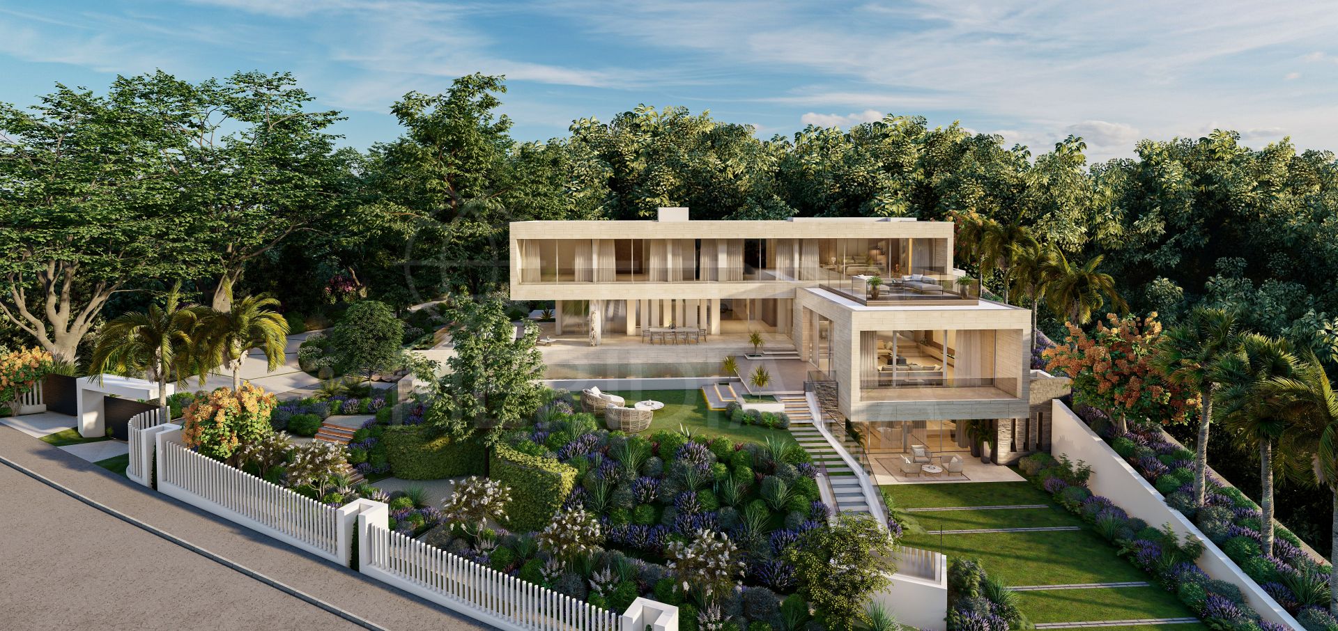 New villa with a sleek polished contemporary design for sale in Cascada de Camojan, Marbella Golden Mile